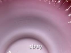Antique Victorian Vaseline Opalescent Art Glass Brides Heart Crimped Bowl Basket Antique Victorian Vaseline Opalescent Art Glass Brides Heart Crimped Bowl Basket
