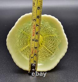 Antique Victorian Vaseline/opaline Glass Epergne Flute/bud Vase England/c 1880s