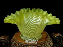 Antique Victorian Venetian Threaded or NAILSEA Art Glass Bowl Vase Phoenix Era