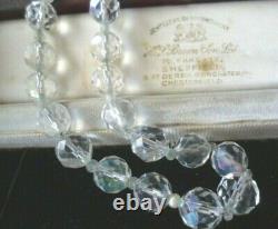 Antique Victorian Vintage Necklace with Glass Crystal Facet Cut Beads Jewelry