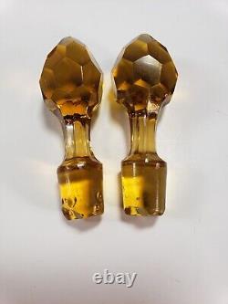 Antique Victorian Wheeling Coral Glass Cruet Set Hobbs Brockunier Peachblow