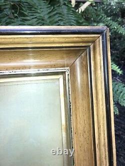 Antique Victorian Wood Frame WAVY GLASS 1800s Chromolithograph Bencke & Scott