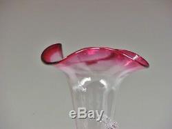 Antique Victorian art glass cranberry Epergne 20 1/2 high