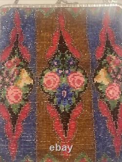 Antique Victorian beaded bag art deco glass beaded floral flowers roses germany