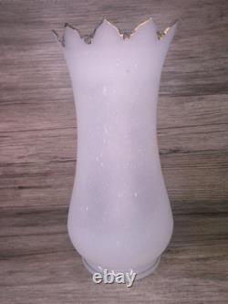 Antique Victorian opaline glass vase enameled flowers hand painted Gold gilt Z84 Antique Victorian opaline glass vase enameled flowers hand painted Gold gilt Z84