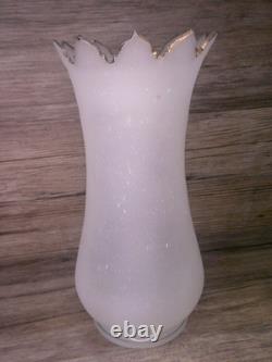 Antique Victorian opaline glass vase enameled flowers hand painted Gold gilt Z84 Antique Victorian opaline glass vase enameled flowers hand painted Gold gilt Z84