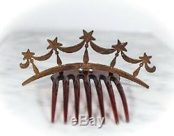 Antique Vintage Paste Star Tiara with Hinged Comb Victorian Edwardian Art Nouveau