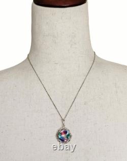 Antique Vintage Rainbow Glass Marcasite Pendant Necklace Victorian Art Deco 835 Antique Vintage Rainbow Glass Marcasite Pendant Necklace Victorian Art Deco 835