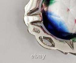 Antique Vintage Rainbow Glass Marcasite Pendant Necklace Victorian Art Deco 835 Antique Vintage Rainbow Glass Marcasite Pendant Necklace Victorian Art Deco 835