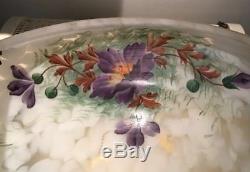 Antique Vintage Victorian Art Deco Floral Glass Ceiling Shade Light Chandelier