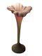 Antique Vintage Victorian Art Glass Vase Burmese Jack In The Pulpit 12.5