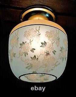 Antique/Vtg 1920's-30's Victorian Art Deco Nouveau Glass Ceiling Light Fixture