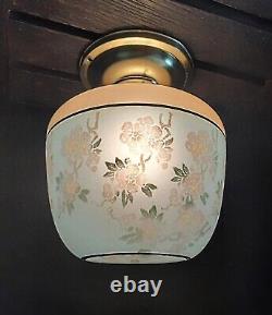 Antique/Vtg 1920's-30's Victorian Art Deco Nouveau Glass Ceiling Light Fixture