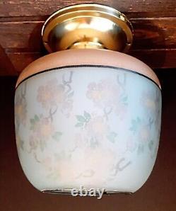 Antique/Vtg 1920's-30's Victorian Art Deco Nouveau Glass Ceiling Light Fixture