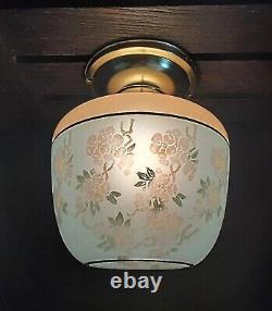 Antique/Vtg 1920's-30's Victorian Art Deco Nouveau Glass Ceiling Light Fixture