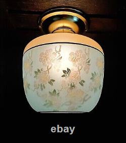 Antique/Vtg 1920's-30's Victorian Art Deco Nouveau Glass Ceiling Light Fixture