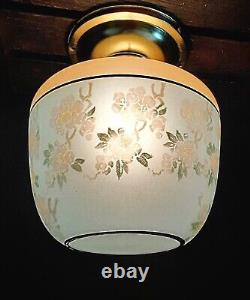 Antique/Vtg 1920's-30's Victorian Art Deco Nouveau Glass Ceiling Light Fixture