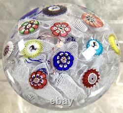 Antique Vtg Baccarat Millefori 6 Animal Canes Latticino Glass Paperweight B 1848