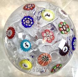 Antique Vtg Baccarat Millefori 6 Animal Canes Latticino Glass Paperweight B 1848