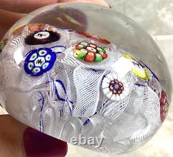 Antique Vtg Baccarat Millefori 6 Animal Canes Latticino Glass Paperweight B 1848