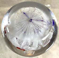 Antique Vtg Baccarat Millefori 6 Animal Canes Latticino Glass Paperweight B 1848