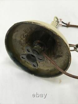 Antique Vtg Chandelier Arts Crafts Deco Victorian Hanging Pan Light Brass 2 Arm