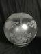 Antique Vtg Etched Glass Ball Oil Lamp Shade Art Deco Nouveau Victorian Gwtw 4