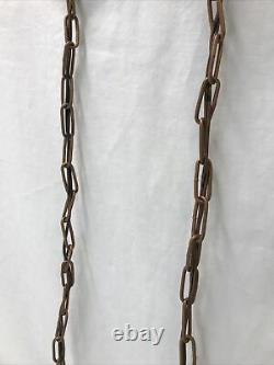 Antique Vtg Style PAIR Victorian Arts Crafts Deco Hanging Pendant Light'Copper