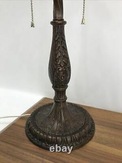 Antique Vtg Table Lamp FOR Stained Glass Tiffany Shade Art Deco Victorian Ornate