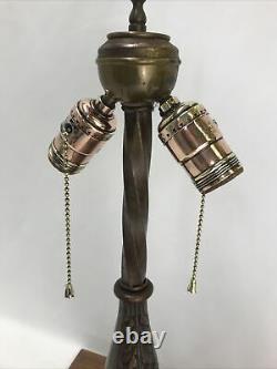 Antique Vtg Table Lamp FOR Stained Glass Tiffany Shade Art Deco Victorian Ornate