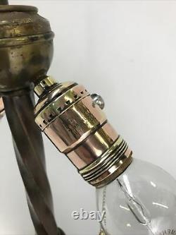 Antique Vtg Table Lamp FOR Stained Glass Tiffany Shade Art Deco Victorian Ornate