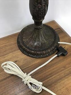 Antique Vtg Table Lamp FOR Stained Glass Tiffany Shade Art Deco Victorian Ornate