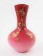 Antique Webb /jules Barbe Peachblow Art Glass 5.5 Vase Gold Flowers C1880s