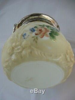 Antique Wave Crest Biscuit Cracker Jar Victorian Molded Art Glass CF Monroe