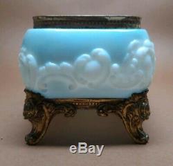 Antique Wave Crest CF Monroe Footed Open Dresser Box Wavecrest Scroll SIGNED