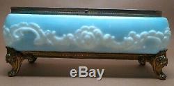 Antique Wave Crest CF Monroe Footed Open Dresser Box Wavecrest Scroll SIGNED