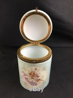 Antique Wave Crest CF Monroe Glass 5 Tobacco Humidor Jar No. 170 SIGNED