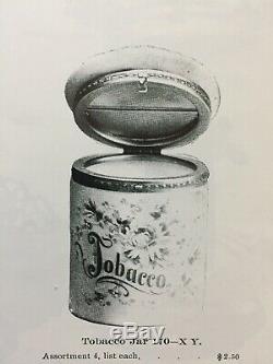 Antique Wave Crest CF Monroe Glass 5 Tobacco Humidor Jar No. 170 SIGNED