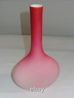 Antique Webb Art Glass Cased Peachblow Victorian Glass Vase