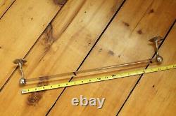 Antique glass towel bar rod rack holder art brass co deco vtg victorian towel