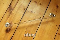 Antique glass towel bar rod rack holder art brass co deco vtg victorian towel