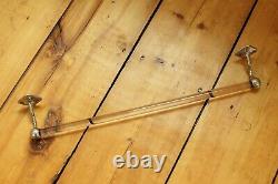 Antique glass towel bar rod rack holder art brass co deco vtg victorian towel