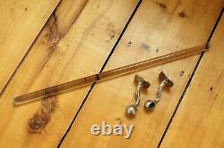 Antique glass towel bar rod rack holder art brass co deco vtg victorian towel