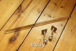 Antique glass towel bar rod rack holder art brass co deco vtg victorian towel