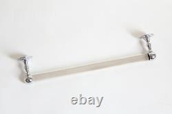 Antique glass towel bar rod rack holder hoegger art deco vtg victorian