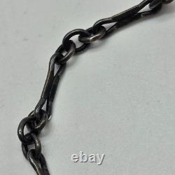 Antique victorian art deco lingerie necklace czech glass AB sterling silver 42in