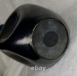 Antiwue LOETZ Cobalt Blue IRIDESCENT GLASS Dimple Vase Quatrafoil Lip 1900S Antiwue LOETZ Cobalt Blue IRIDESCENT GLASS Dimple Vase Quatrafoil Lip 1900S