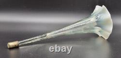 Antq Victorian Vaseline/uranium/opaline Glass Epergne Flute/bud Vase France/1880