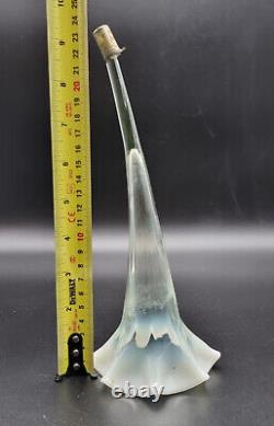 Antq Victorian Vaseline/uranium/opaline Glass Epergne Flute/bud Vase France/1880