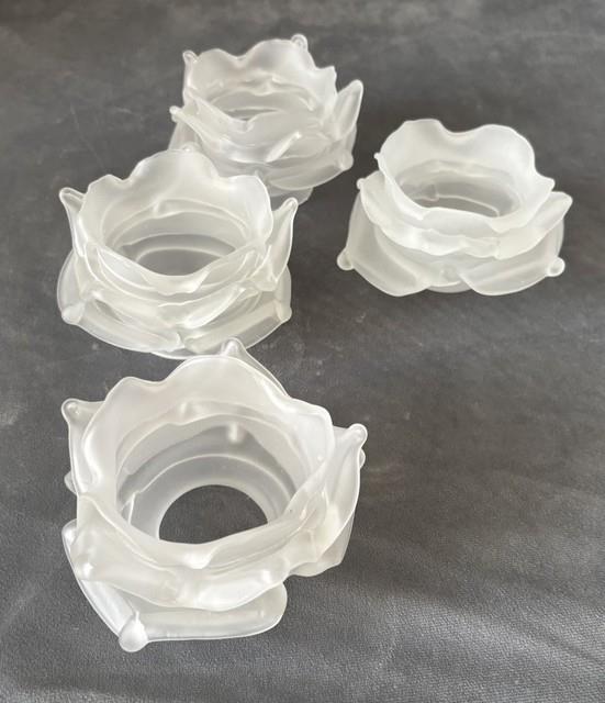 Art Deco Depression Glass Vase Victorian. X 4 Frosted Glass Tulip Lampshade